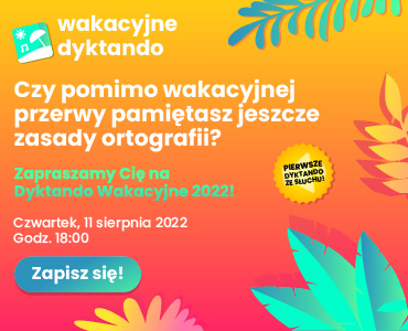 Baner konkursu wakacyjne dyktando 