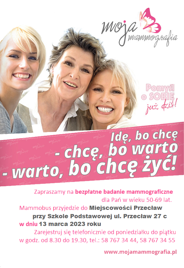 Plakat darmowej mammografii