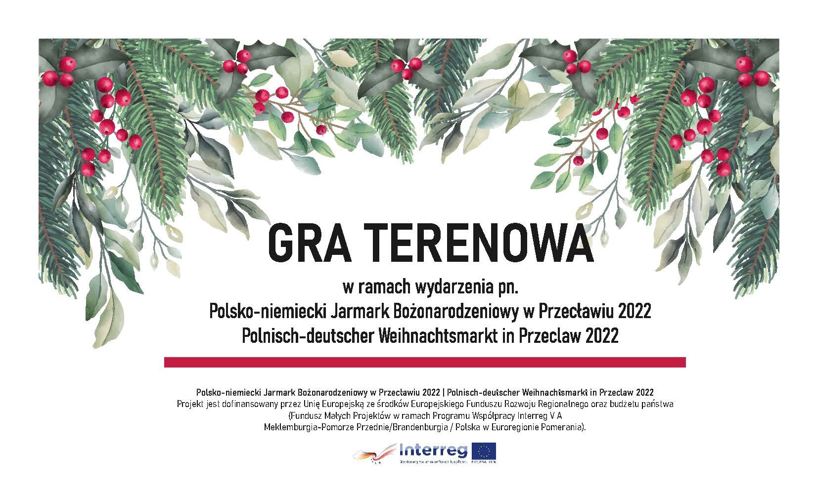 Gra terenowa podczas Polsko-niemieckiego Jarmarku Bożonarodzeniowego w Przecławiu. 