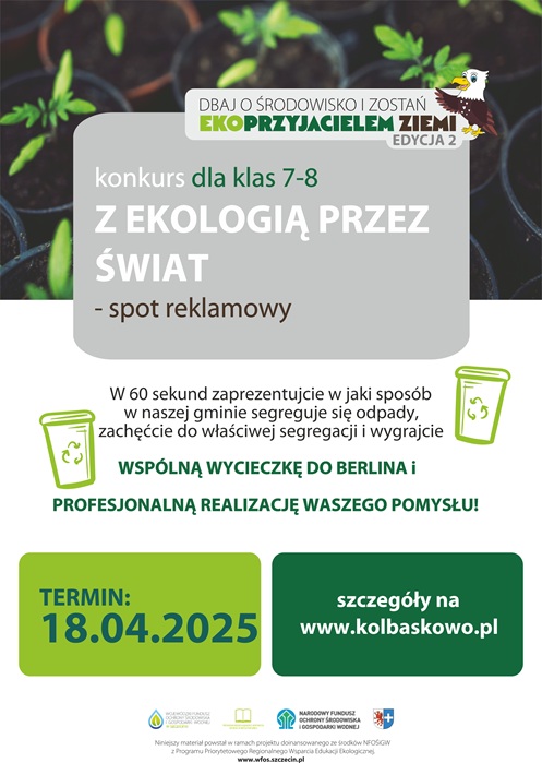 Plakat z&nbsp;ekologią przez świat 