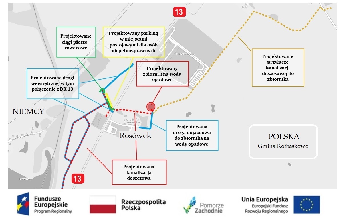 Grafika pokazująca zakres inwestycji w Rosówku