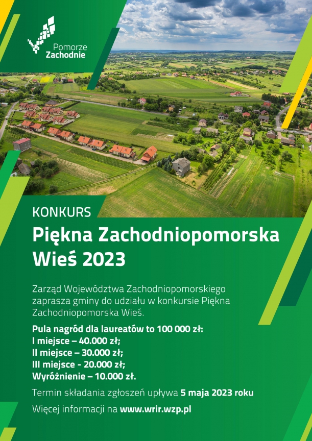 Plakat konkursu „Piękna Zachodniopomorska Wieś” 2023