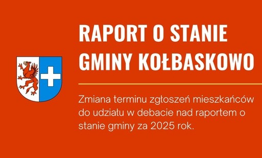 Raport o stanie Gminy Kołbaskowo w 2025 roku – zmiana terminu zgłoszeń mieszkańców 