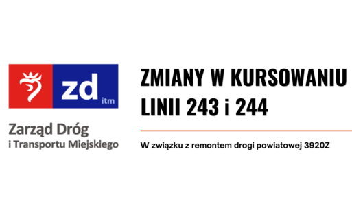 Zmiany w kursowaniu linii 243 i 244